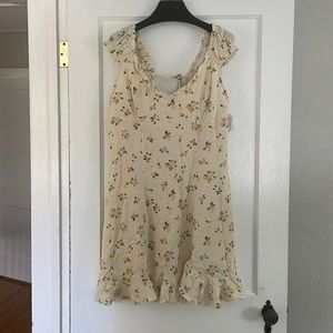 Free People short cream dress with citrus print, XL, never worn